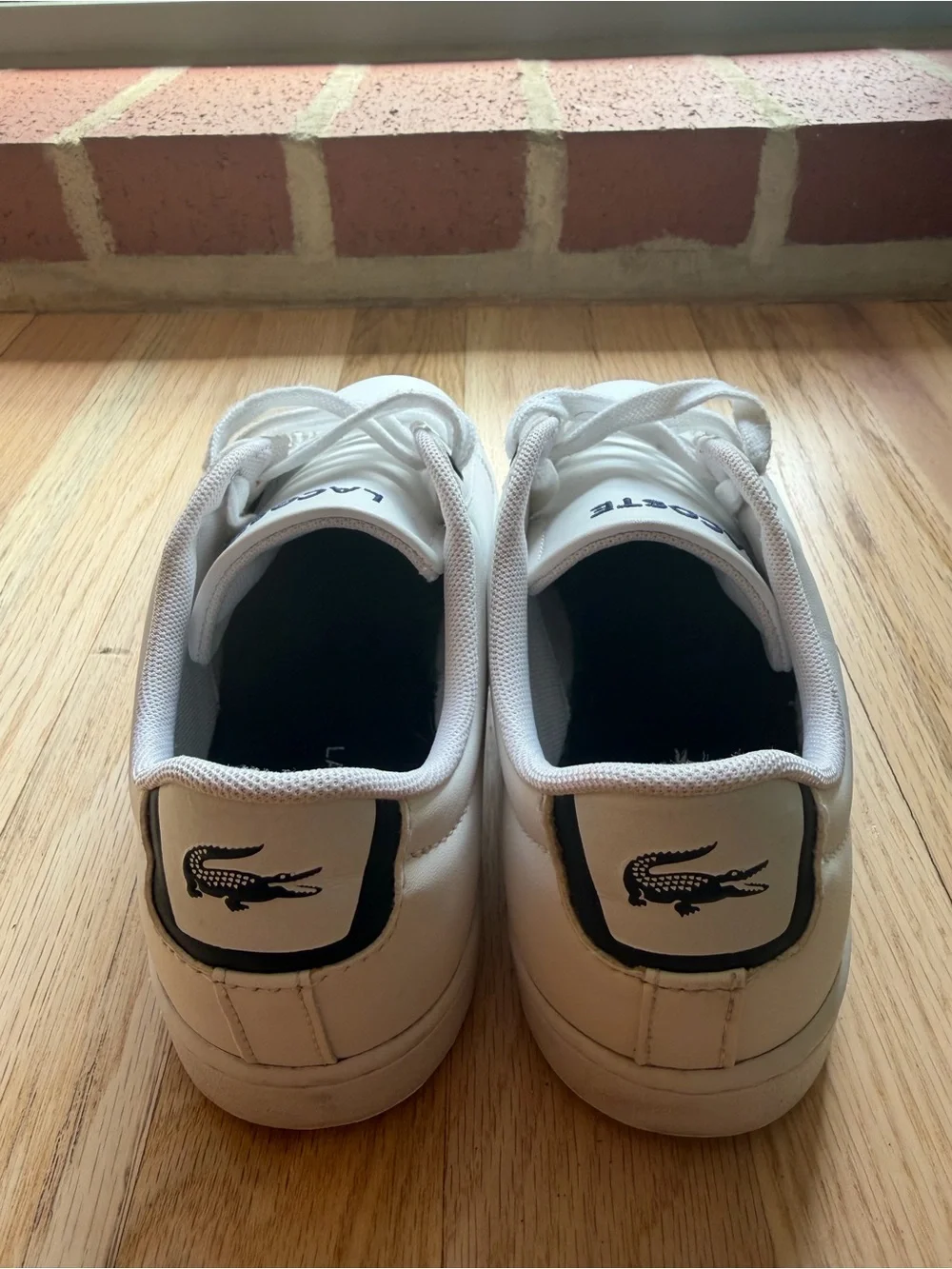 Lacoste White Sneakers with Green Crocodile Accent - Picture 3 of 8